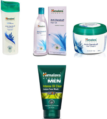

Himalaya anti dandruff shampoo, anti dandruff hair oil, anti dandruff hair cream, intense oil clear lemon face wash(Set of)