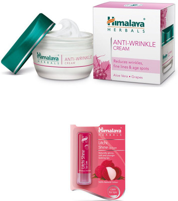 

Himalaya Anti Wrinkle Cream, Litchi Shine Lip Care(Set of 2)