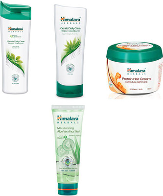 

Himalaya gentle daily care protein shampoo, gentle daily care protein conditioner,protein hair cream, aloe vera face wash(Set of)