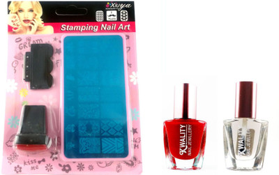 

Iris 7 Premium Nail Art Stamp Kit With Red Nail Paint and Top Coat(Set of 3)