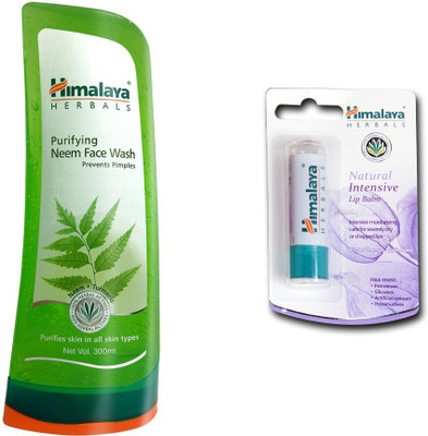 

Himalaya Purifying Neem Foaming Face Wash, Natural Intensive Lip Balm(Set of)