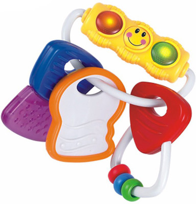 

Kiditos Baby Rattle Environmentally Safe Baby Teether Colorful Keys and Ring with Flashing Lights(Multicolor)