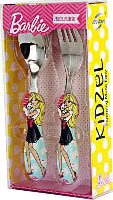 

Kidzel Barbie-Cyan cutlery Set for kids Stainless Steel Cutlery Set