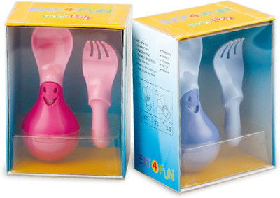 

Eat4Fun Pink Roly Poly for infants Plastic Cutlery Set