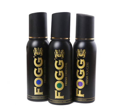 

Fogg FRESH AROMATIC, FRESH ORIENTAL, FRESH FOUGERE Body Spray - For Men(360 ml, Pack of 3)