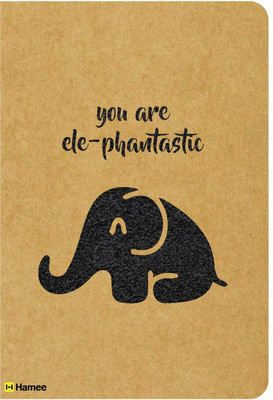 

Hamee A5 Notebook(Recyclable Designer Printed Brown Paper Bound A5 Kraft Notebook - 150 pages, A5 Size Elephant, Brown)