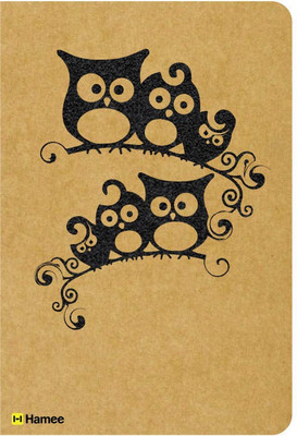 

Hamee A5 Notebook(Recyclable Designer Printed Brown Paper Bound A5 Kraft Notebook - 150 pages, A5 Size Owl Story, Brown)