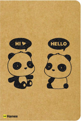 

Hamee A5 Notebook(Recyclable Designer Printed Brown Paper Bound A5 Kraft Notebook - 150 pages, A5 Size Social Panda, Brown)