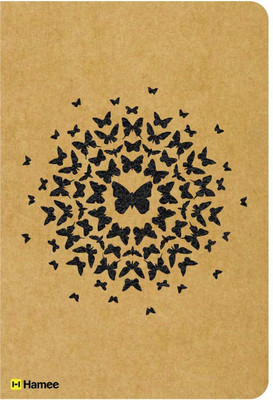 

Hamee A5 Notebook(Recyclable Designer Printed Brown Paper Bound A5 Kraft Notebook - 150 pages, A5 Size Butterfly Mandala, Brown)