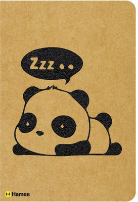 

Hamee A5 Notebook(Recyclable Designer Printed Brown Paper Bound A5 Kraft Notebook - 150 pages, A5 Size Lazy Panda, Brown)