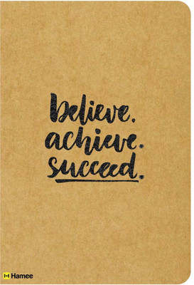 

Hamee A5 Notebook(Recyclable Designer Printed Brown Paper Bound A5 Kraft Notebook - 150 pages, A5 Size Believe & Succeed, Brown)
