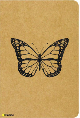 

Hamee A5 Notebook(Recyclable Designer Printed Brown Paper Bound A5 Kraft Notebook - 150 pages, A5 Size Butterfly, Brown)