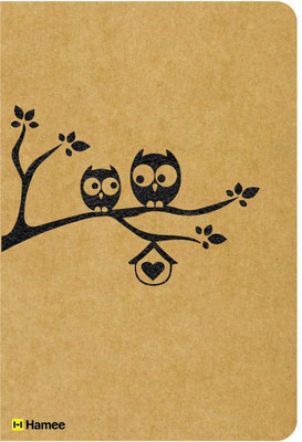 

Hamee A5 Notebook(Recyclable Designer Printed Brown Paper Bound A5 Kraft Notebook - 150 pages, A5 Size Owl On Tree, Brown)