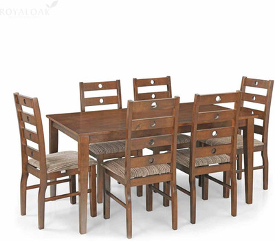 

RoyalOak Apple Solid Wood 6 Seater Dining Set(Finish Color - Brown)