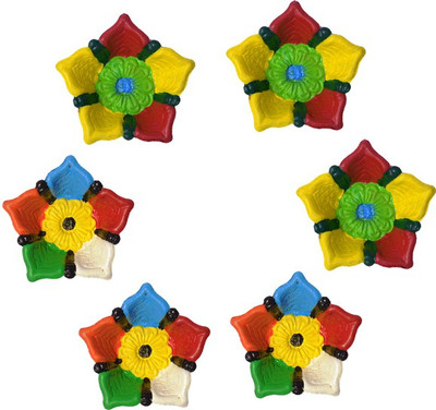 

iHandikart Terracotta (Pack of 6) Table Diya Set(Height: 1 inch)
