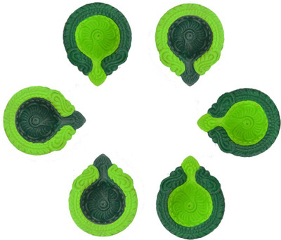 

iHandikart Terracotta (Pack of 6) Table Diya Set(Height: 1 inch)