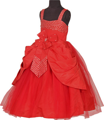 

Samsara Couture Girls Maxi/Full Length Party Dress(Red, Sleeveless