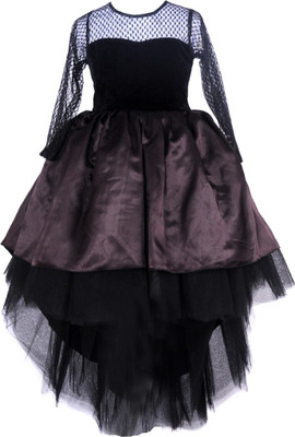 

Samsara Couture Girls Maxi/Full Length Party Dress(Black, Sleeveless, Black & brown