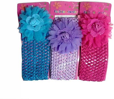 

Bunny Collections Combo of Blue Purple Pink Hairbands Head Band(Multicolor)