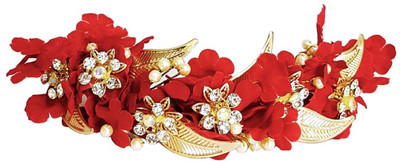 

Kabello New Style Bun Maker Accessories / Hair Gajra Hair Clip, Bun Clip, Hair Band(Red, Gold)