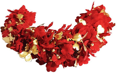 

Kabello Durga Pujaa Specially Design Hair Gajra Accessories, Red M2 GF0004R Hair Band(Red, Gold)