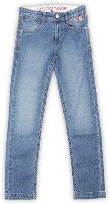 

US Polo Kids Slim Boys Blue Jeans, Lt blue