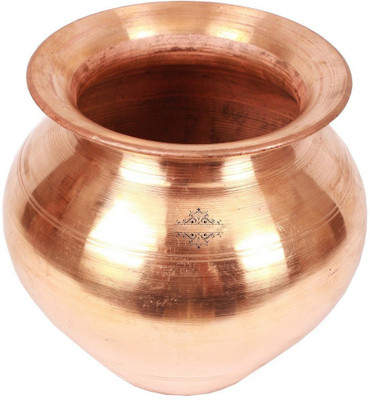 

VibeX ™ Craft Art Brown Copper Lota / kalash Pitcher Drink ware Utensils, Ayurvedic Treatment Healing Water Pitcher(1 L)