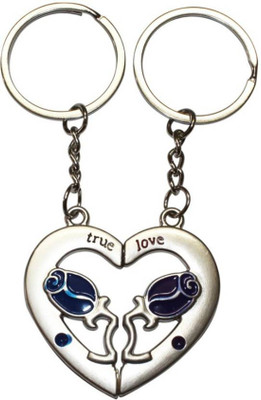 

NeoTask True Love Heart Couple Valentine pack of 2 Metal Key Chain
