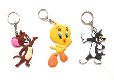 

KAUSAL KF TOM JERRY & TWEETY 3D SILICON RUBBER Key Chain