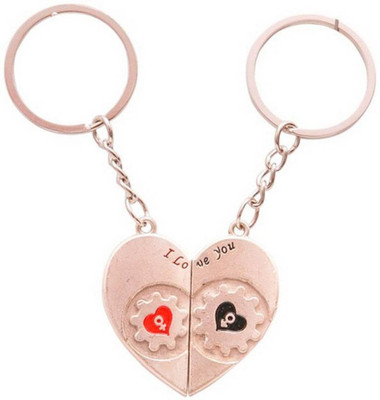 

NeoTask I Love You Heart Valentine Gift Pack of 2 Metal Key Chain
