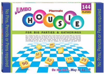 

Playmate Housie Jumbo 144 cards Game. Multi Age & Player The complete family entertainment game(Multicolor)