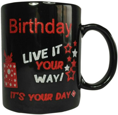 

nospak CERAMIC COFFEE MUG PRINGINTING Ceramic Mug(300 ml), Black