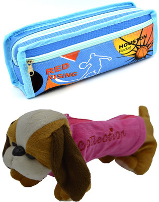 

Hrinkar Cartoon Pencil Pouch Printed and Animal Art Plastic Pencil Boxes(Set of 2, Blue, Pink, Yellow, Brown, White)