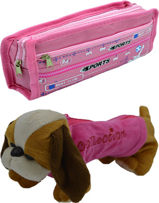 

Hrinkar Cartoon Pencil Pouch Printed and Animal Art Plastic Pencil Boxes(Set of 2, Pink, Pink, Yellow, Brown, White)