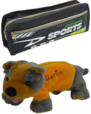 

Hrinkar Cartoon Pencil Pouch Printed and Animal Art Plastic Pencil Boxes(Set of 2, Grey, Grey, Yellow)