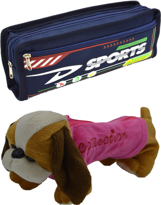 

Hrinkar Cartoon Pencil Pouch Printed and Animal Art Plastic Pencil Boxes(Set of 2, Blue, Pink, Yellow, Brown, White)