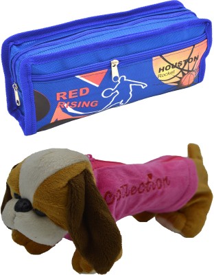 

Hrinkar Cartoon Pencil Pouch Printed and Animal Art Plastic Pencil Boxes(Set of 2, Blue, Pink, Yellow, Brown, White)