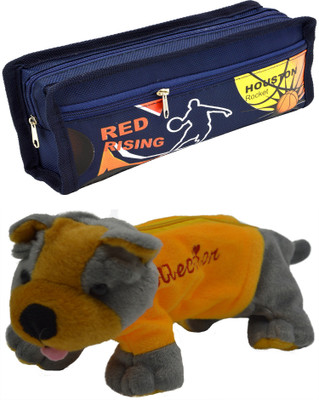 

Hrinkar Cartoon Pencil Pouch Printed and Animal Art Plastic Pencil Boxes(Set of 2, Blue, Grey, Yellow)