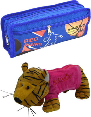 

Hrinkar Cartoon Pencil Pouch Printed and Animal Art Plastic Pencil Boxes(Set of 2, Blue, Pink, Yellow)