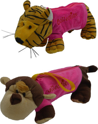 

Hrinkar Cartoon Pencil Pouch Animal and Animal Art Plastic Pencil Boxes(Set of 2, Pink, Yellow, Pink, Brown, White)