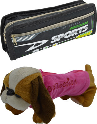 

Hrinkar Cartoon Pencil Pouch Printed and Animal Art Plastic Pencil Boxes(Set of 2, Grey, Pink, Yellow, Brown, White)