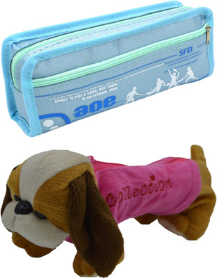 

Hrinkar Cartoon Pencil Pouch Printed and Animal Art Plastic Pencil Boxes(Set of 2, Blue, Pink, Yellow, Brown, White)
