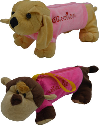 

Hrinkar Cartoon Pencil Pouch Animal and Animal Art Plastic Pencil Boxes(Set of 2, Pink, Brown, Pink, Brown, White)
