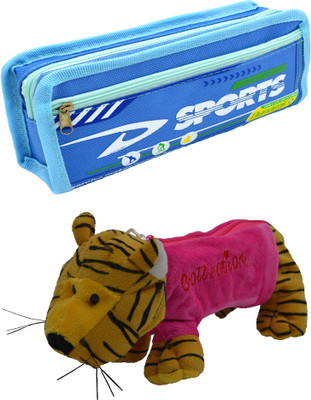 

Hrinkar Cartoon Pencil Pouch Printed and Animal Art Plastic Pencil Boxes(Set of 2, Blue, Pink, Yellow)