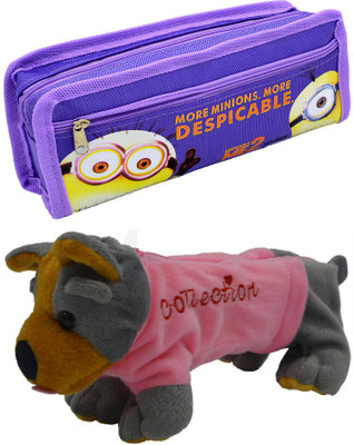 

Hrinkar Cartoon Pencil Pouch Printed and Animal Art Plastic Pencil Boxes(Set of 2, Multicolor)