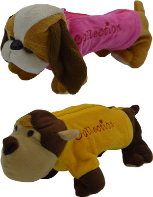 

Hrinkar Cartoon Pencil Pouch Animal and Animal Art Plastic Pencil Boxes(Set of 2, Pink, Yellow, Brown, White, Yellow, Brown)