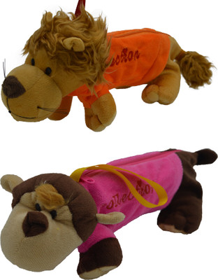 

Hrinkar Cartoon Pencil Pouch Animal and Animal Art Plastic Pencil Boxes(Set of 2, Yellow, Orange, Pink, Brown, White)