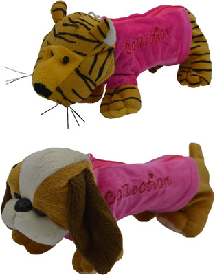 

Hrinkar Cartoon Pencil Pouch Animal and Animal Art Plastic Pencil Boxes(Set of 2, Pink, Yellow, Pink, Yellow, Brown, White)