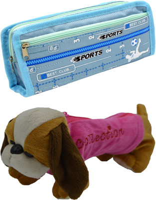 

Hrinkar Cartoon Pencil Pouch Printed and Animal Art Plastic Pencil Boxes(Set of 2, Blue, Pink, Yellow, Brown, White)