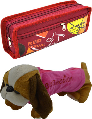 

Hrinkar Cartoon Pencil Pouch Printed and Animal Art Plastic Pencil Boxes(Set of 2, Red, Pink, Yellow, Brown, White)